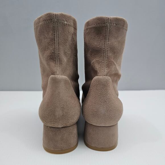 NEW Stuart Weitzman Grace Sock Ankle Bootie Womens 8.5 Cashmere Suede Block Heel - Picture 7 of 14